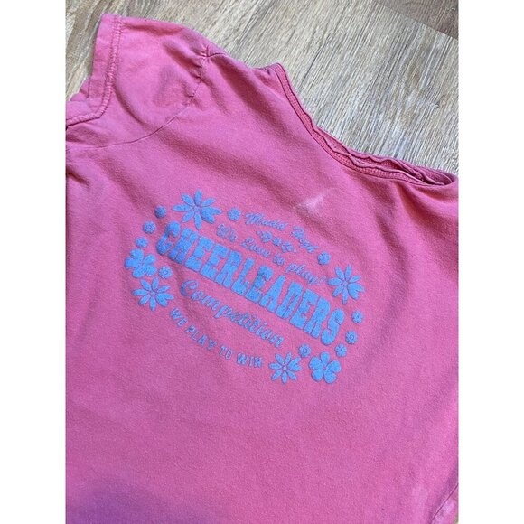 90s/Y2K Mudd Cropped Pink Cheerleaders Baby Tee Medium - Picture 3 of 6